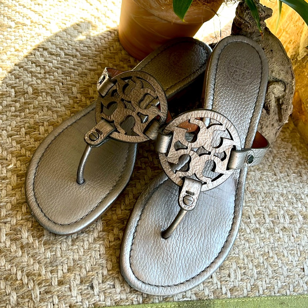 Tory Burch Miller Sandals Silver 8.5